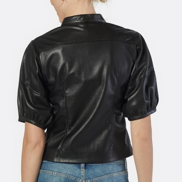 Joie Vegan Leather Top - Picture 3 of 3